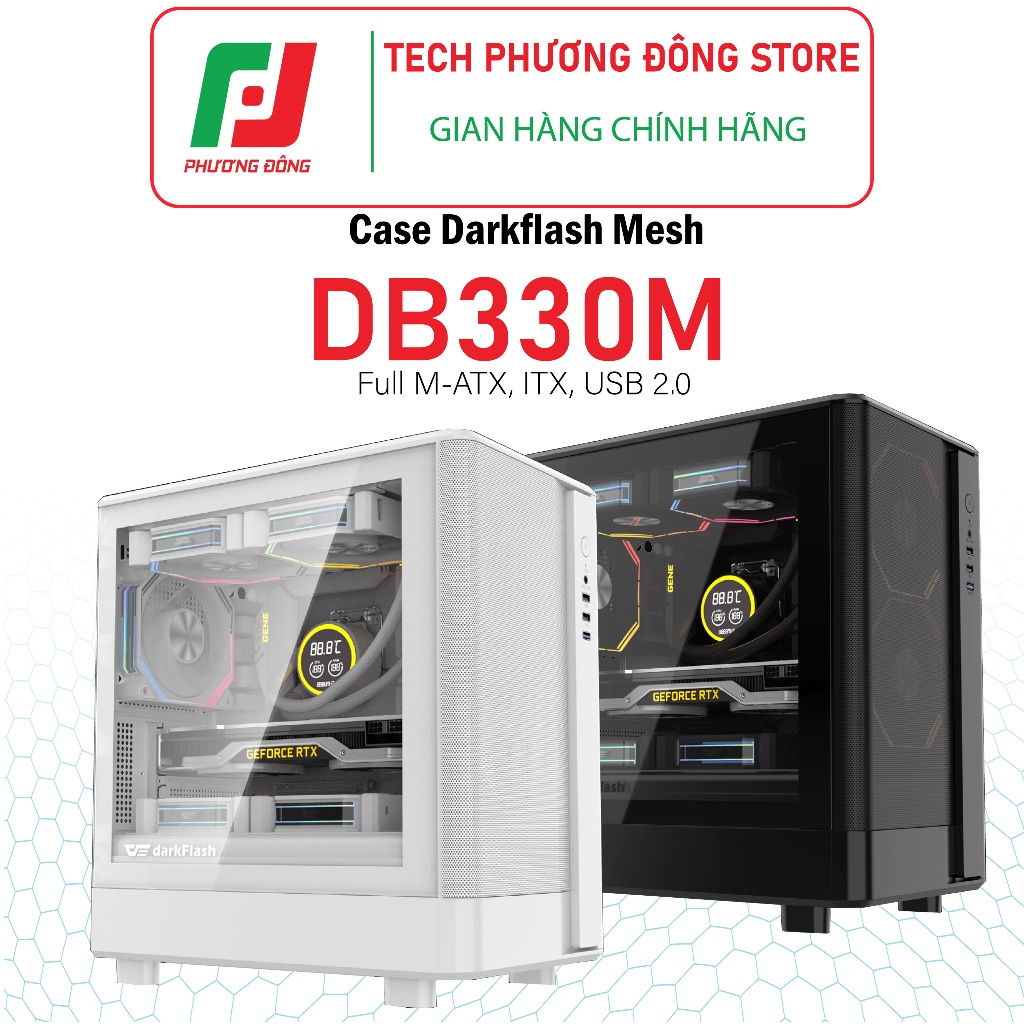 Vỏ case máy tính Darkflash DB330M MESH Full M-ATX| Kính cường lực| Bảo hành 12 Tháng| Hàng Chính hãn