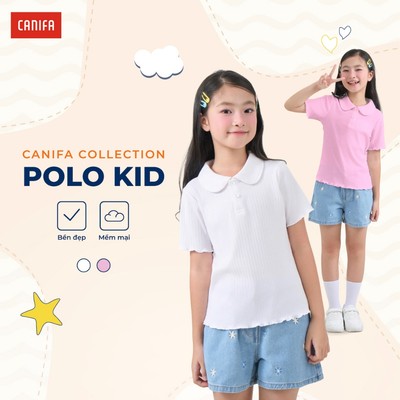 Áo polo bé gái dáng suông CANIFA 1TP26S003
