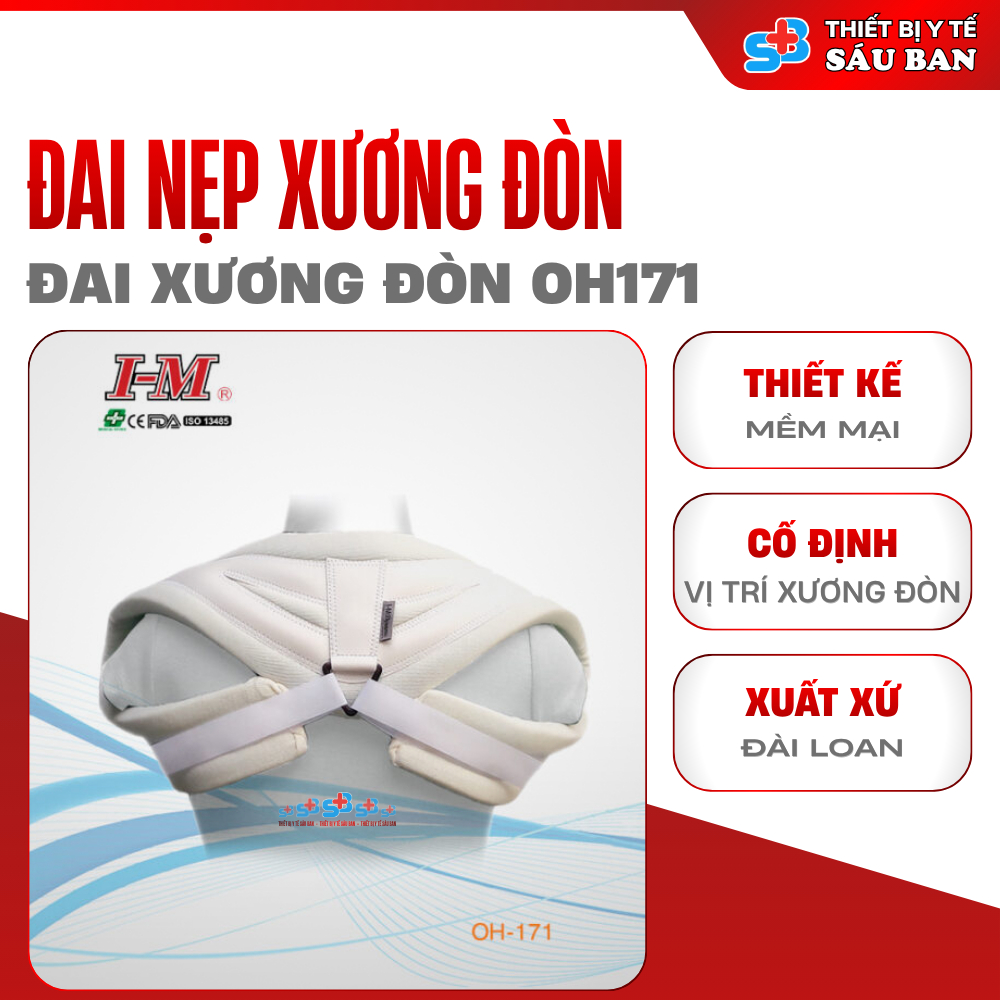 Đai Xương Đòn Cao Cấp I-M OH171 Taiwan - Đai Cố Định Xương Đòn Giảm Đau Chấn Thương