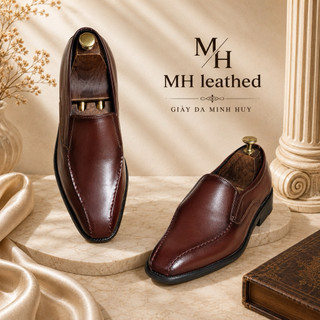 ĐẾ PHÍP GỖ-Giày lười công sở  da nam - Da Bò - Kiểu dáng Moccasin -(có size 36-37) Bảo hành 12 tháng - MC04N