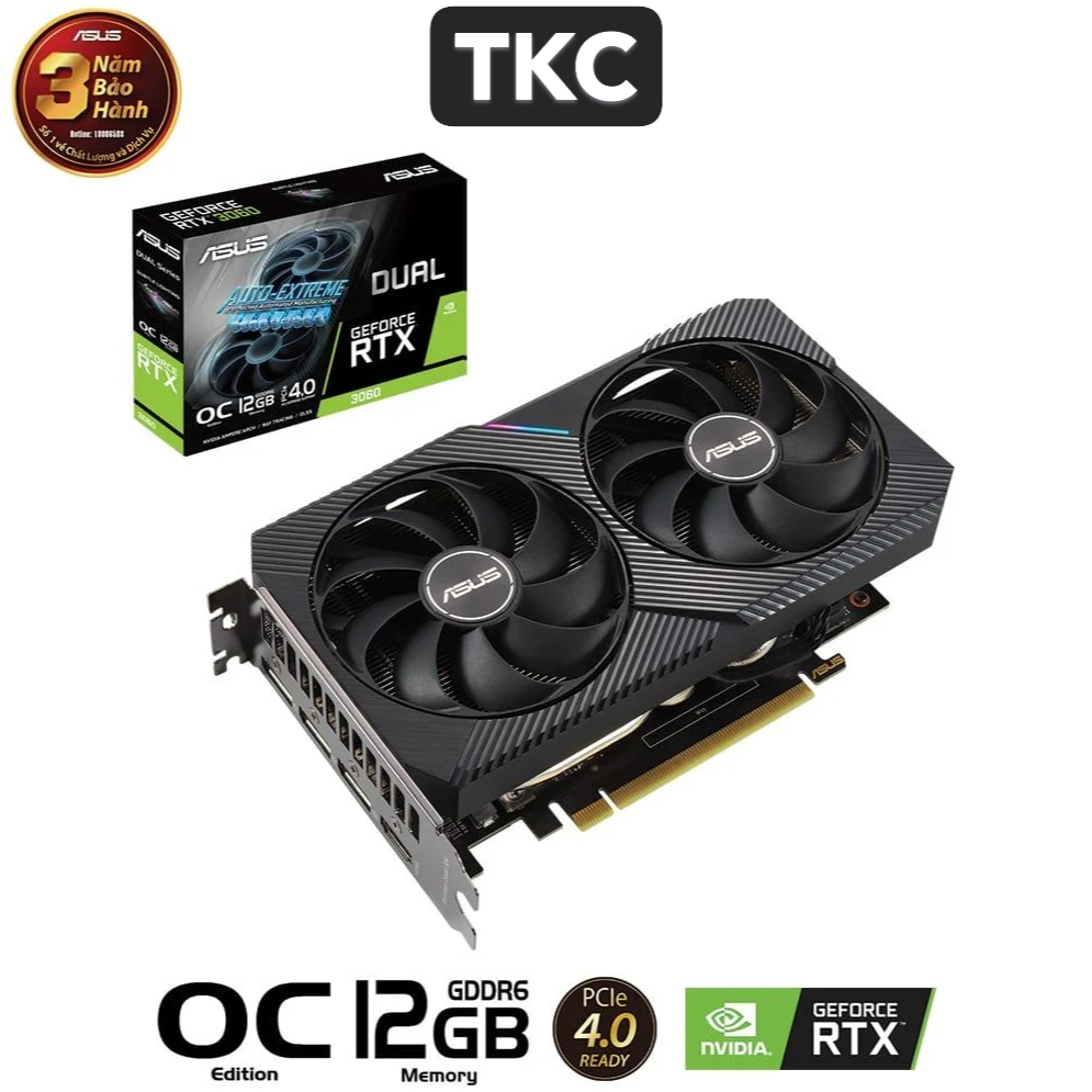 Card màn hình ASUS Dual RTX 3060 OC 12GB V2 New Hãng