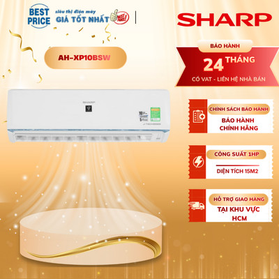 AH-XP10BSW Máy Lạnh Sharp Inverter 1HP Plasmacluster Ion, Làm Lạnh Nhanh,Tiết Kiệm Điện AH-XP10BSW