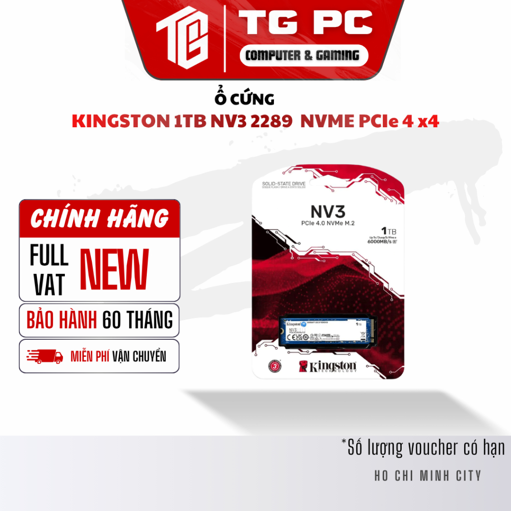 [NEW FULL VAT] Ổ cứng SSD KINGSTON 1TB NV3 2289  NVME PCIe 4 x4 - BẢO HÀNH 60 THÁNG