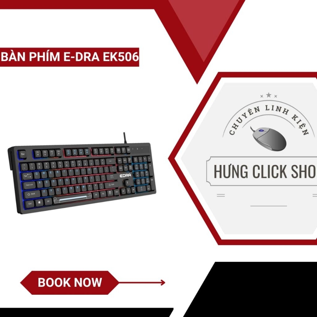 Bàn phím giả cơ E-DRA EK506 (USB/LED) – Hàng mới | Bảo hành 12 tháng.