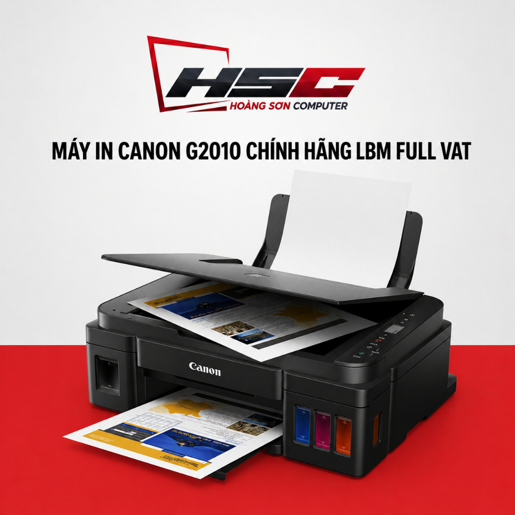 Máy In phun màu Canon G2010 - HÀNG CHÍNH HÃNG LBM - FULL VAT - đã bao gồm 4 hộp mực chính hãng