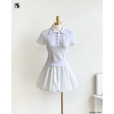 Chân váy bí ngắn Twentyfive cạp cao bồng bềnh style Hàn Quốc xinh xắn CM39