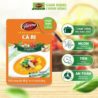 Gia Vị Cà Ri Barona 80g chay mặn dùng được, ướp ngon chuẩn vị không cần nêm nếm