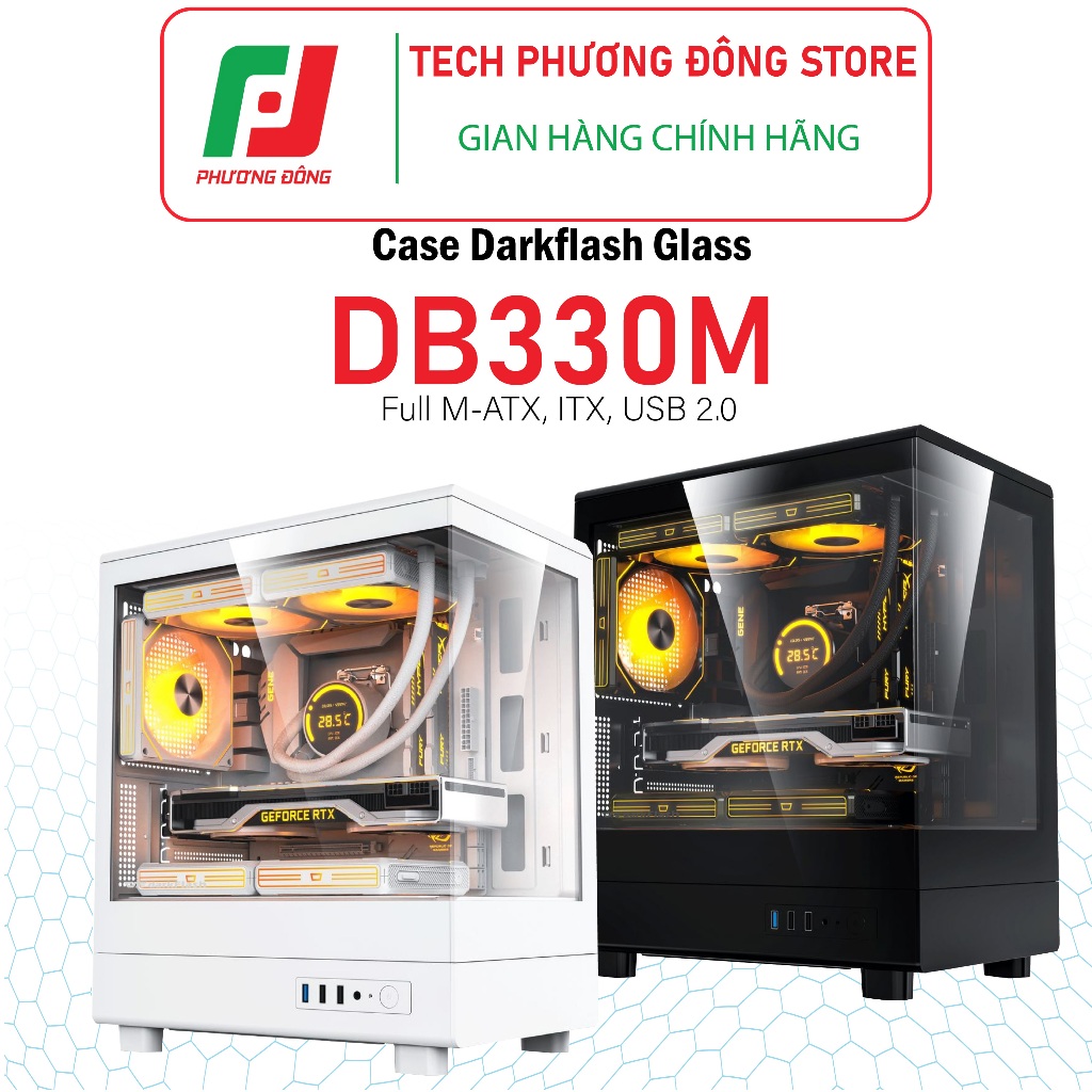 Vỏ case máy tính Darkflash DB330M GLASS| Full M-ATX| Kính cường lực| Hàng chính hãng| Bảo hành 12 th