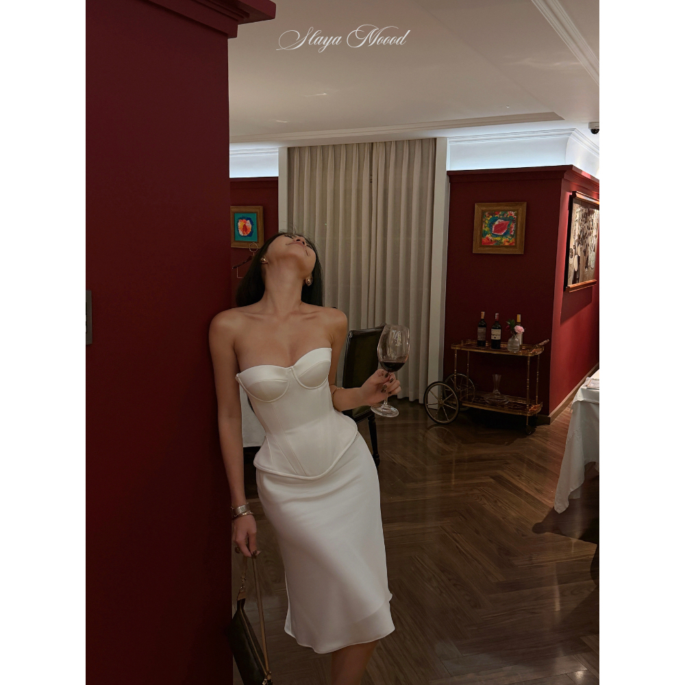 Áo Corset Trắng Siết Eo Quyến Rũ - 𝐂𝐡𝐚𝐫𝐥𝐨𝐭𝐭𝐞 𝐂𝐨𝐫𝐬𝐞𝐭 - SLAYA MOOD (ảnh chính chủ)