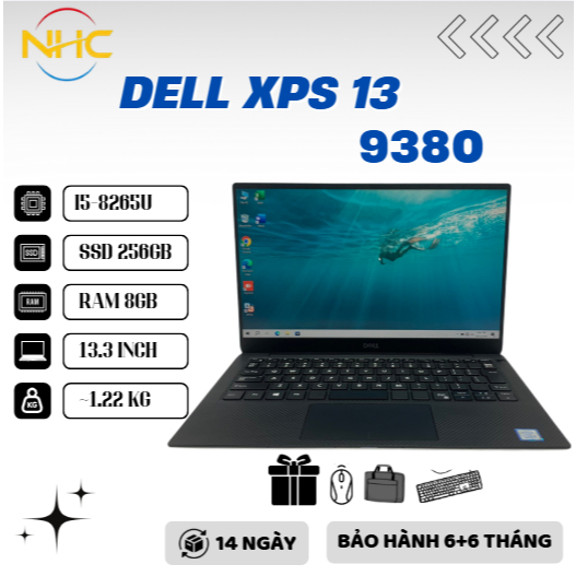 Laptop Giá Rẻ DELL XPS 13 9380  I5–8265U | Ram 8GB | SSD 256GB | 13.3″ HD | Card On