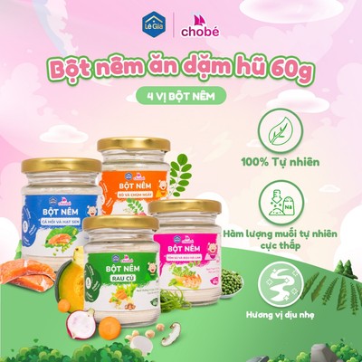 Bột nêm ăn dặm cho bé Lê Gia -  HŨ THỦY TINH 60g