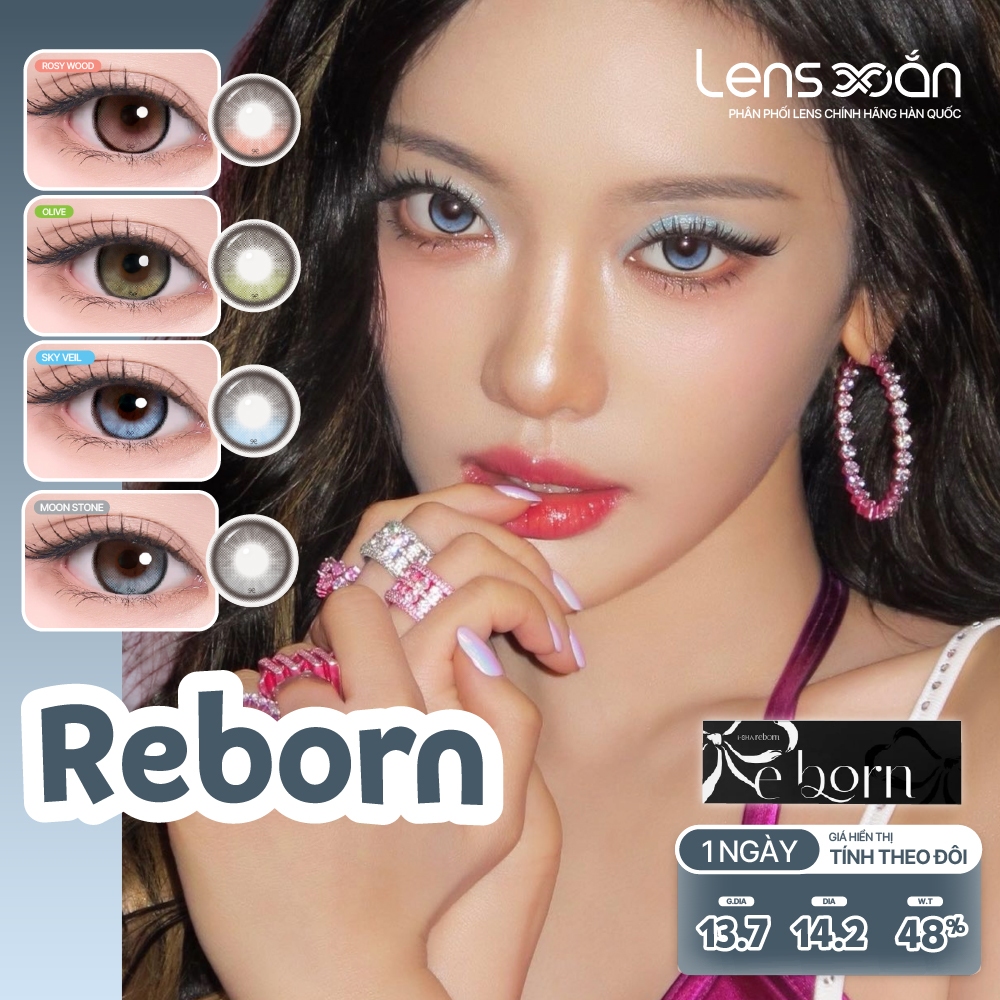 LENS 1 NGÀY tây highlight LENS XOẮN kính áp tròng tây highlight ánh xanh hàn quốc chính hãng ISHA RE