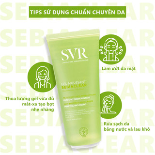 Gel rửa mặt cho da dầu mụn, không chứa xà phòng SVR Sebiaclear Gel Moussant