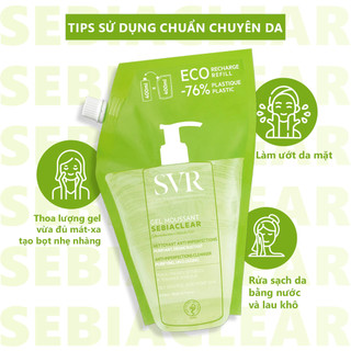 Gel rửa mặt cho da dầu mụn, không chứa xà phòng SVR Sebiaclear Gel Moussant