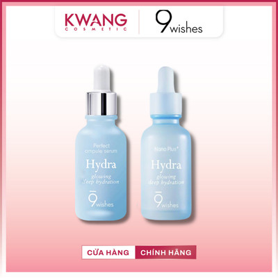 Serum 9Wishes Hydra Skin Ampule II & Nano Plus Serum Cấp Ẩm Căng Bóng Và Hỗ Trợ Làm Sáng Da 30Ml