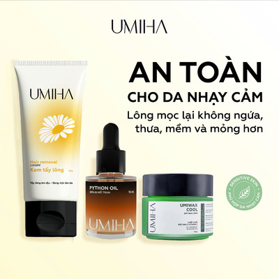 Triệt lông vùng kín UMIHA - Thay cho Máy triệt lông khi triệt lông vùng kín với Mỡ trăn và Kem tẩy lông, Sáp wax lông