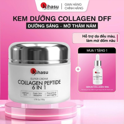 Kem Dưỡng Trắng Da Mặt Kem Collagen DFF KIHASU 6in1 10g/50g Hỗ Trợ Mờ Thâm Nám, Đốm Nâu, Cấp Ẩm