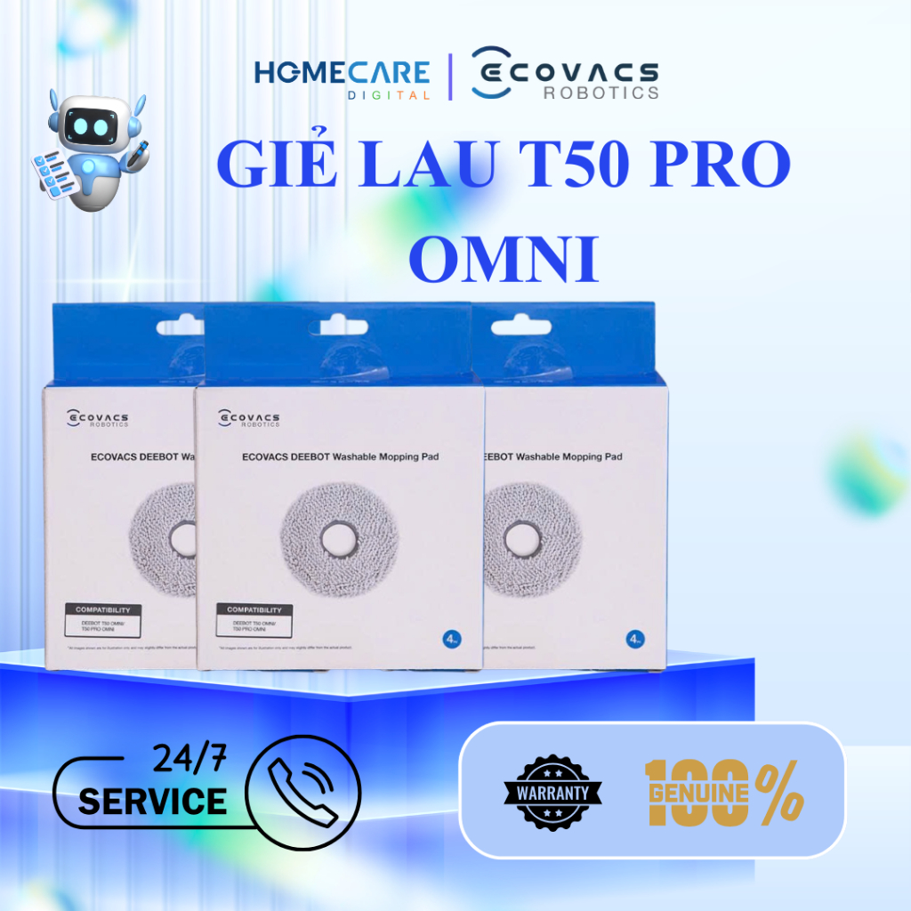 Giẻ lau xoay cho robot Ecovacs T50 Pro Omni/T50 Pro Omni - Hàng chính hãng