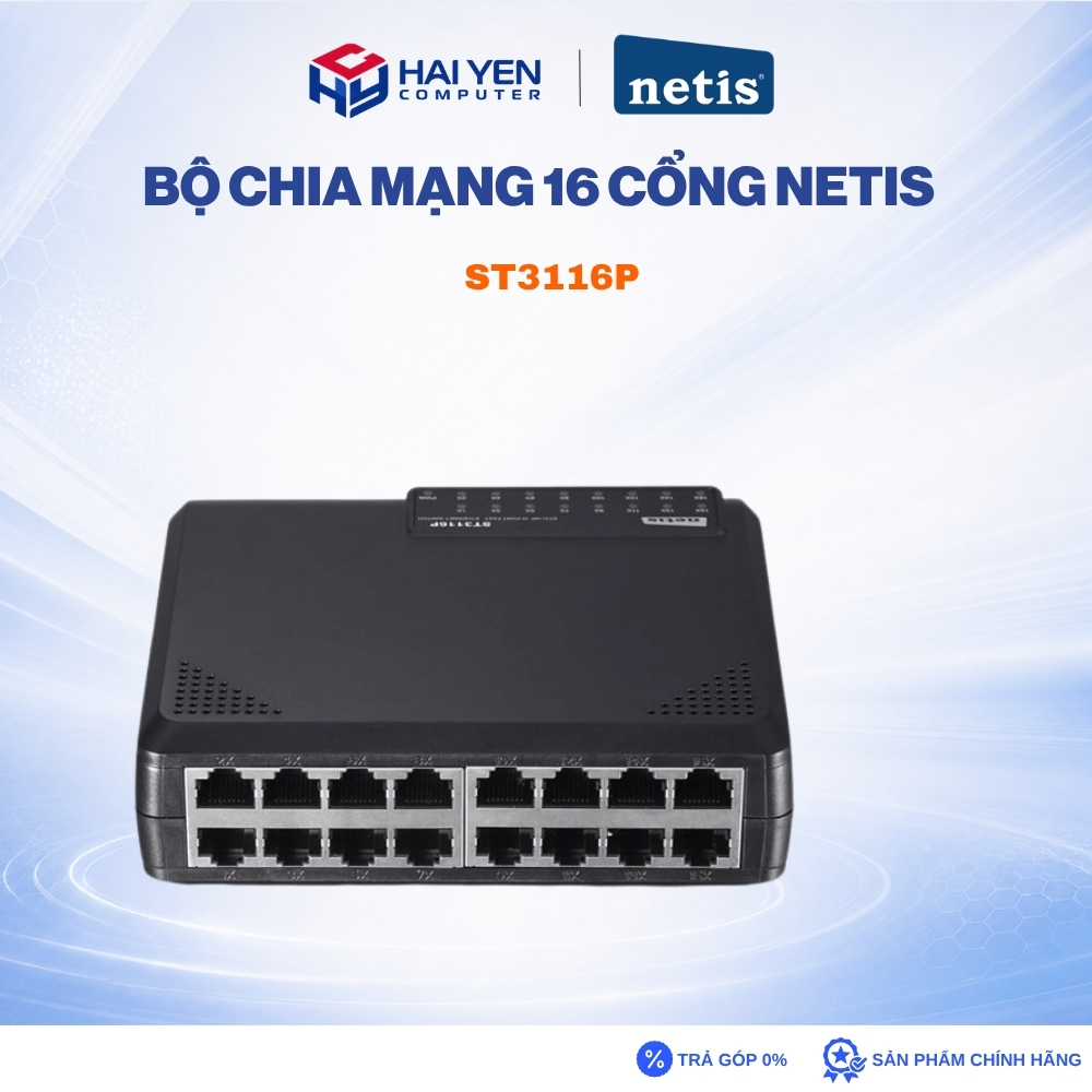 Bộ chia mạng 16 cổng NETIS ST3116P / 10/100