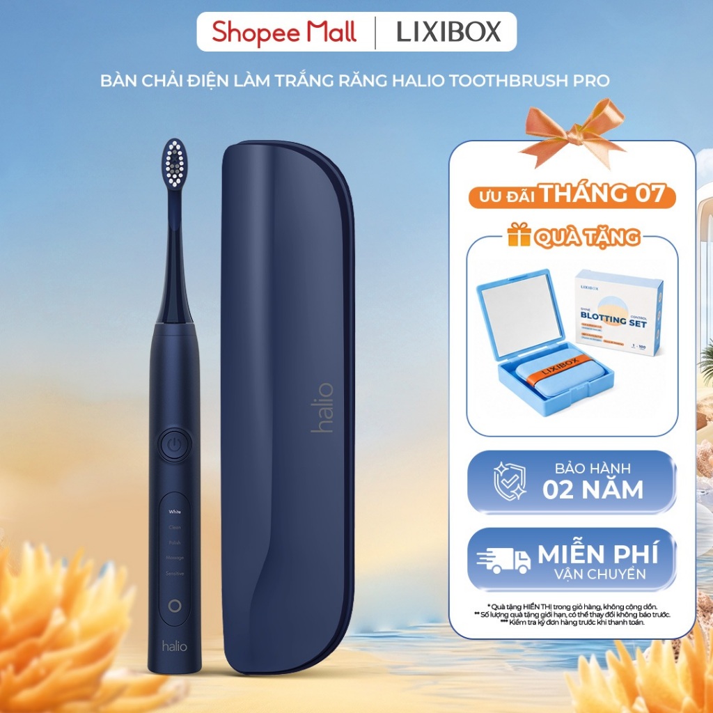 [SPLIVE] Bàn Chải Điện Làm Trắng Răng Halio Sonic Whitening Electric Toothbrush PRO Kèm Hộp Đựng
