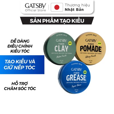 Sáp vuốt tóc GATSBY Fiber 80g, sáp vuốt tóc Clay, giữ nếp và tạo kiểu tự nhiên