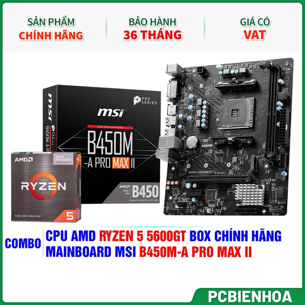 Combo máy tính AMD - Ryzen 5 5600GT+ B450M- 36T