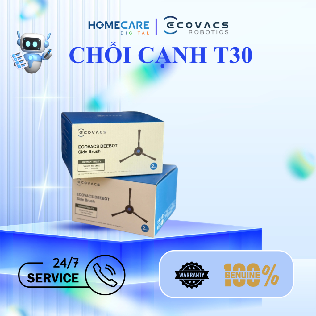 Bộ chổi cạnh Ecovacs cho Deebot T30 Omni/T30 Pro Omni/T30 Mix/T30 Combo