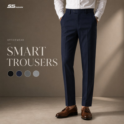 Quần Âu Nam 5S FASHION Smart Fit Chuẩn Phom, Ít Nhăn, Thiết Kế Cạp Lệch Trẻ Trung QAU25034-26035