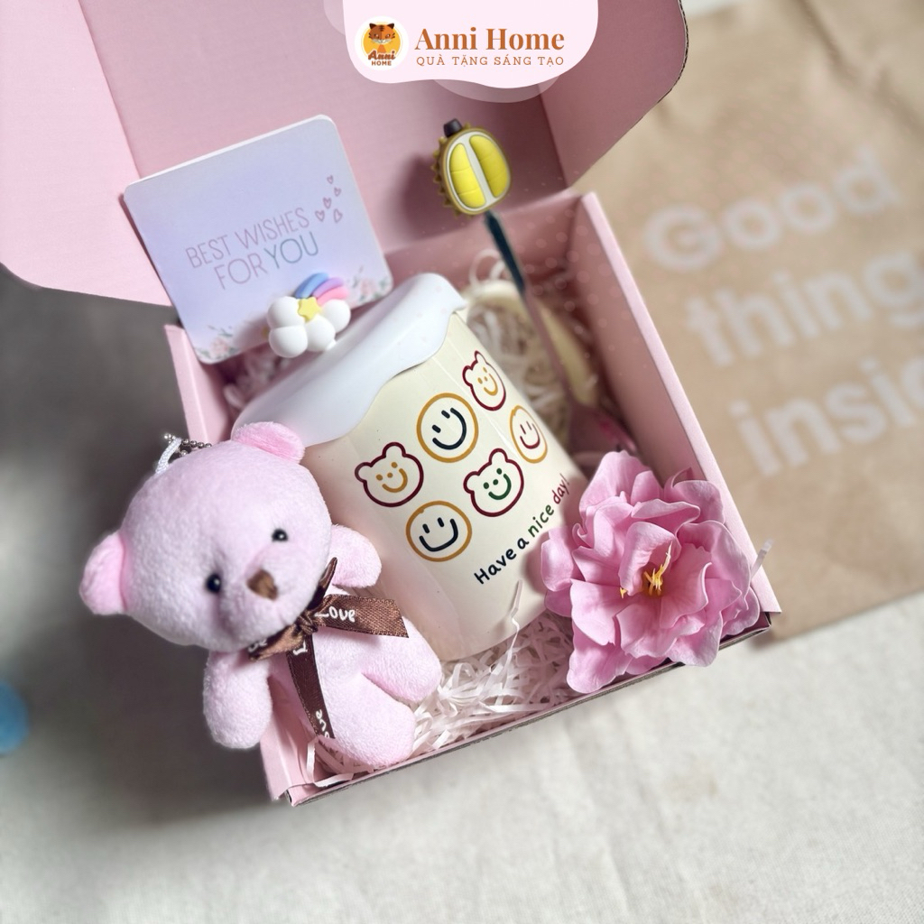 [Ảnh thật] Set quà tặng 20/10, quà sinh nhật, set quà có ly gấp gọn, nến thơm và hoa Travel Giftbox 