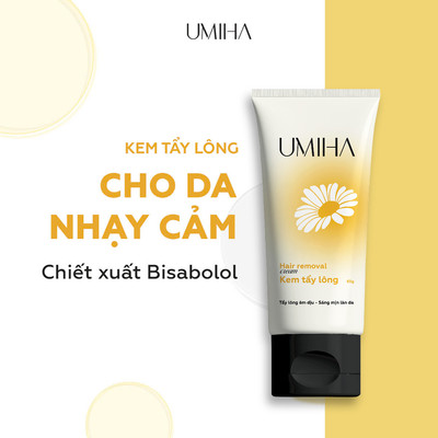 Kem tẩy lông UMIHA (65g) chiết xuất Cúc La Mã tẩy lông cho da nhạy cảm - Tẩy lông chân, tay, nách, tẩy lông vùng kín