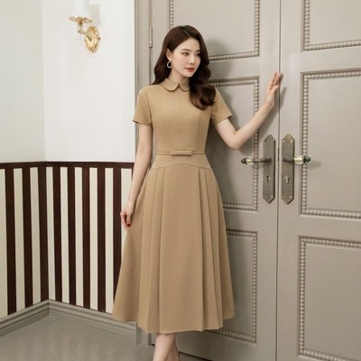 Đầm thiết kế cổ lá sen dáng dài tùng xòe thanh lịch sang trọng Callene (CC566)