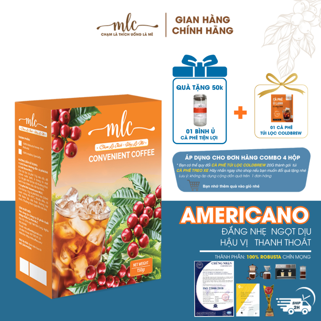 Cà Phê Túi Nhúng Americano 150g MLC Coffee