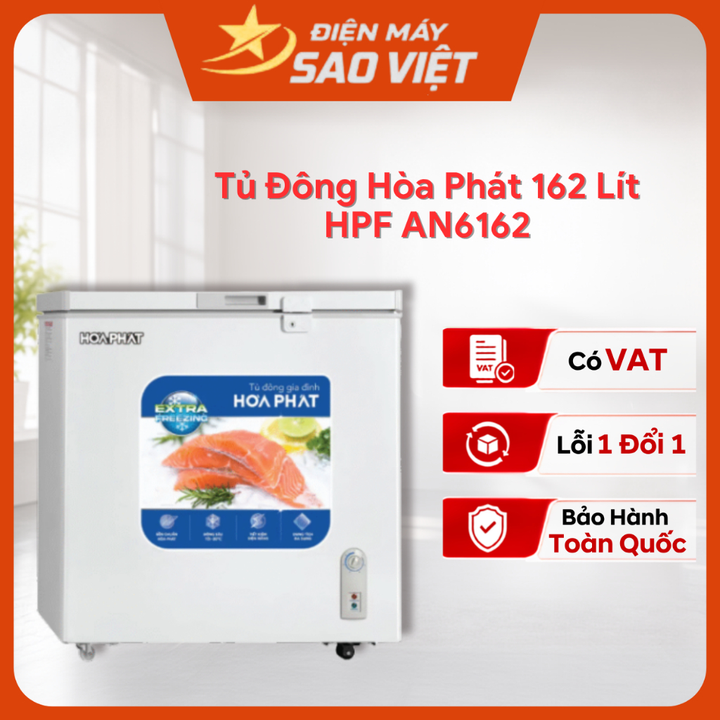 Tủ Đông Mini Hòa Phát HPF AN6162 162 lít Bảo hành 24 tháng Toàn Quốc Tại Nhà