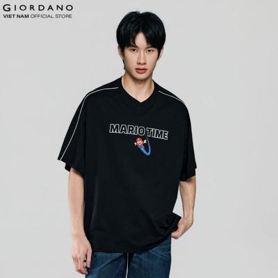 [GIORDANO X SUPER MARIO] Áo Thun Nam Ngắn Tay Cổ Tròn In Hình 01096369-09