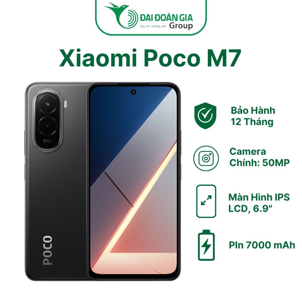 Điện Thoại Xiaomi Poco M7 - Hàng Chính Hãng Nguyên Seal, Bảo Hành 18 Tháng Toàn Quốc