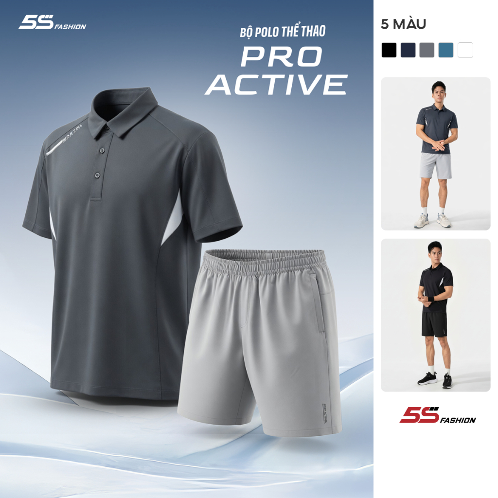 [SVIP X 5S] Quần Áo Thể Thao Polo Nam 5S FASHION Pro-ACTIVE Khỏe Khoắn 01-MBPL26035-QST26030