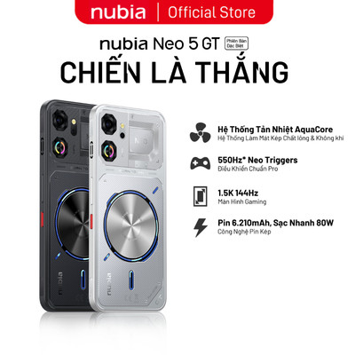 [Live] Điện thoại gaming Nubia Neo 5 GT 5G Bản Đặc Biệt 12GB + 256GB Tản nhiệt nước & quạt tản nhiệt vật lý
