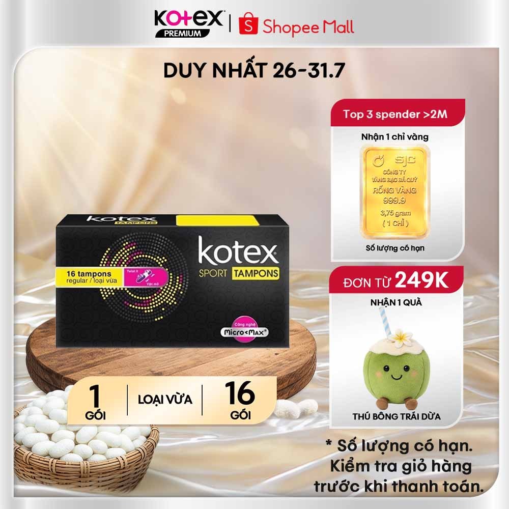 Băng Vệ Sinh Tampon Kotex 16 Miếng/Gói