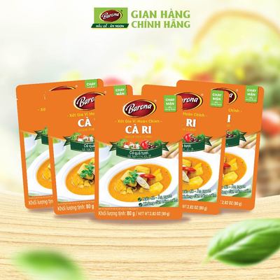 Combo 5 gói Gia Vị Cà Ri Barona 80g chay mặn dùng được, ướp ngon chuẩn vị không cần nêm nếm