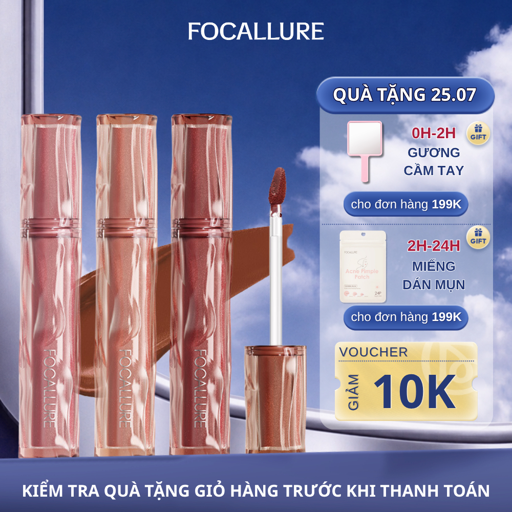 FOCALLURE Son Kem Nhung Lì Mềm Mịn Thoáng Khí Cảm Giác Nhẹ Dưỡng Ẩm Lâu Trôi - 2G