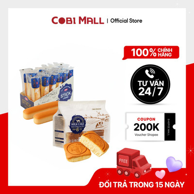 [DATE 10/2026] Combo Stick Bread + Milk Cake Bánh Que Và Bánh Sữa Mềm Mịn, Đủ Dinh Dưỡng Cobi Bread