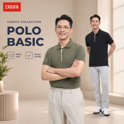 Áo Polo nam CANIFA ngắn tay phom dáng cơ bản mặc đi làm đi chơi 8TP26A003