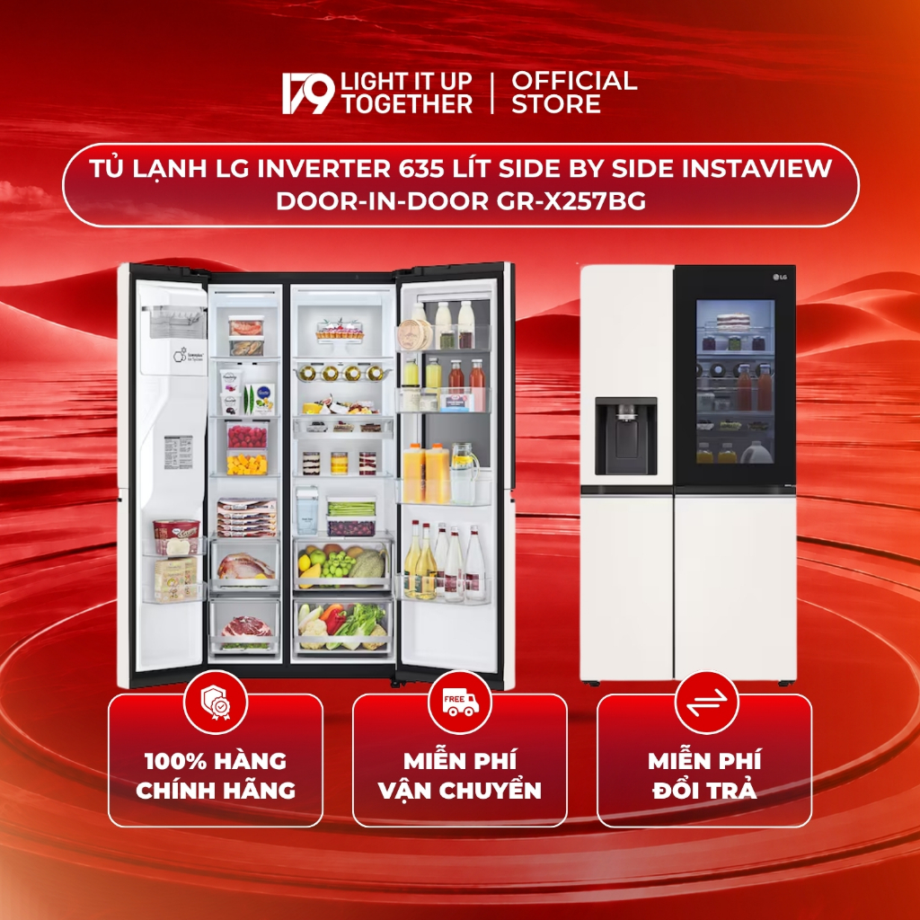 Tủ lạnh LG Inverter 635 lít Side By Side InstaView Door-in-Door GR-X257BG