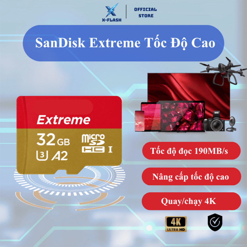 Thẻ nhớ MicroSD SD Card dung lượng 32GB-64GB, Bảo Hành 12 Tháng