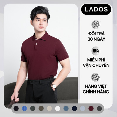 Áo Thun Polo Nam Ngắn Tay Dòng Cao Cấp LADOS-9156 Vải Cá Sấu Interlock Form Regular Fit Sang Trọng, Lịch Lãm