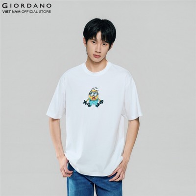 GIORDANO Áo Thun Nam Ngắn Tay In Hình Minions & Monsters Sorona Relax Fit T-Shirt 01096006-01