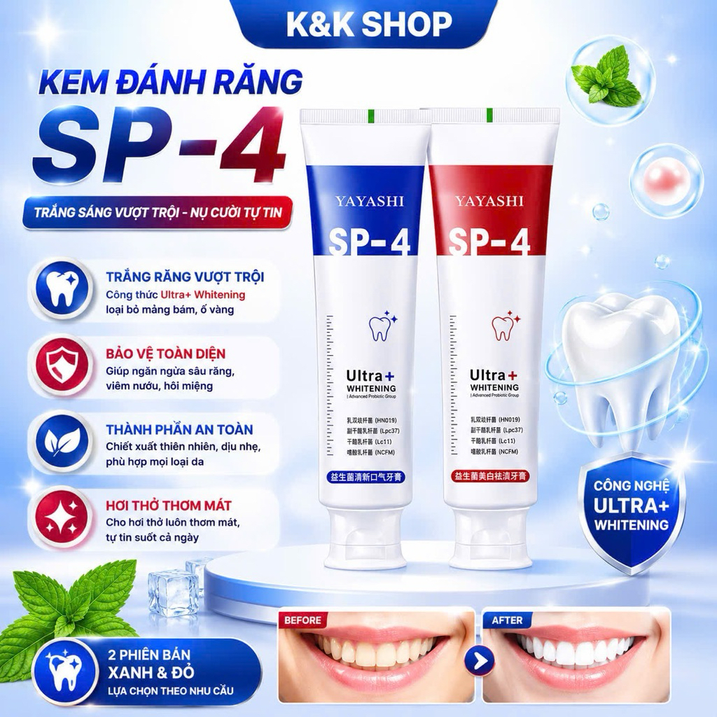 Kem đánh răng SP-4 Yayashi trắng răng khử ố vàng