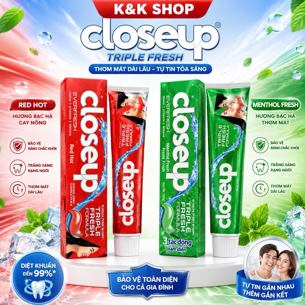 kem đánh răng Closeup thái 160gr