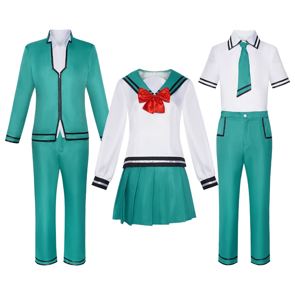 Anime Saiki trang phục Kusuo Xanh JK trường đồng phục váy Teruhashi Cosplay Kokomi áo khoác quần bộ 