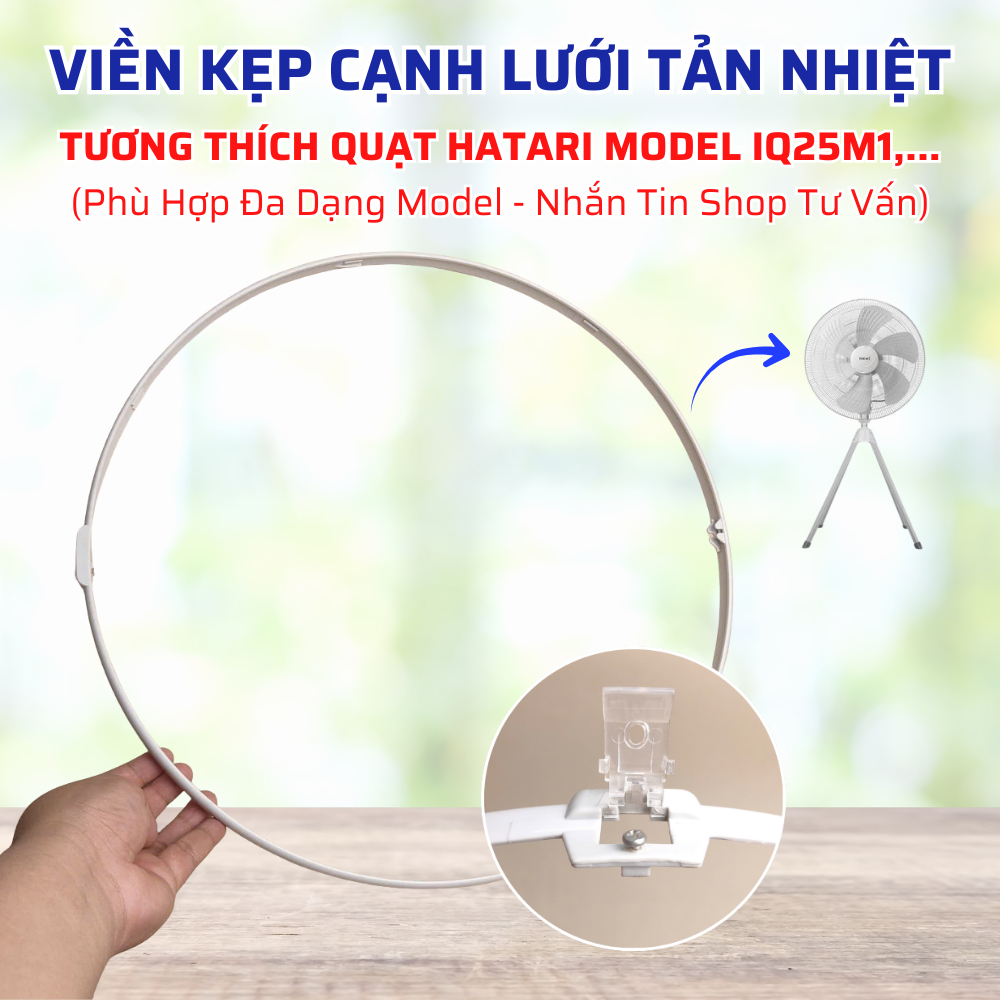 Vòng Khóa Lồng Quạt, Đai Lồng Cánh Quạt, Vòng Nhựa Khóa Lồng Quạt Tương Thích Quạt HATARI IQ25M1,...